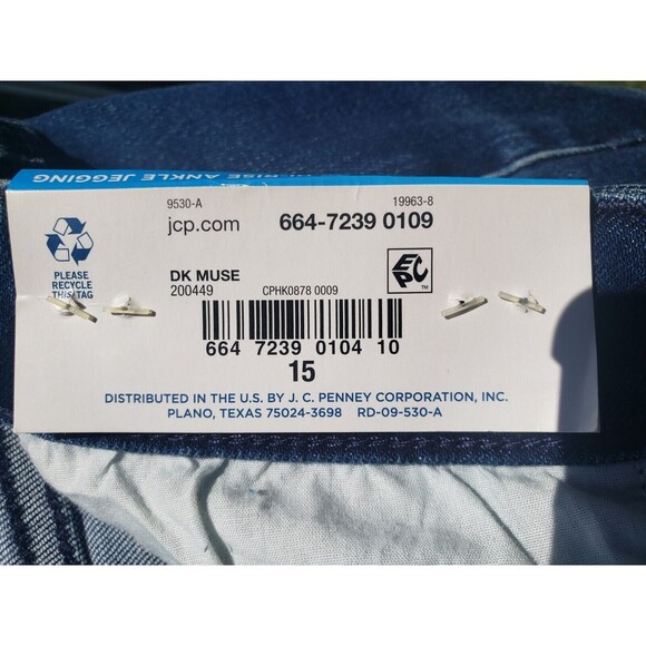 NWT Arizona Women's Super Flex Hi-rise Ankle Jegging Size 15 NWT - Picture 14 of 16